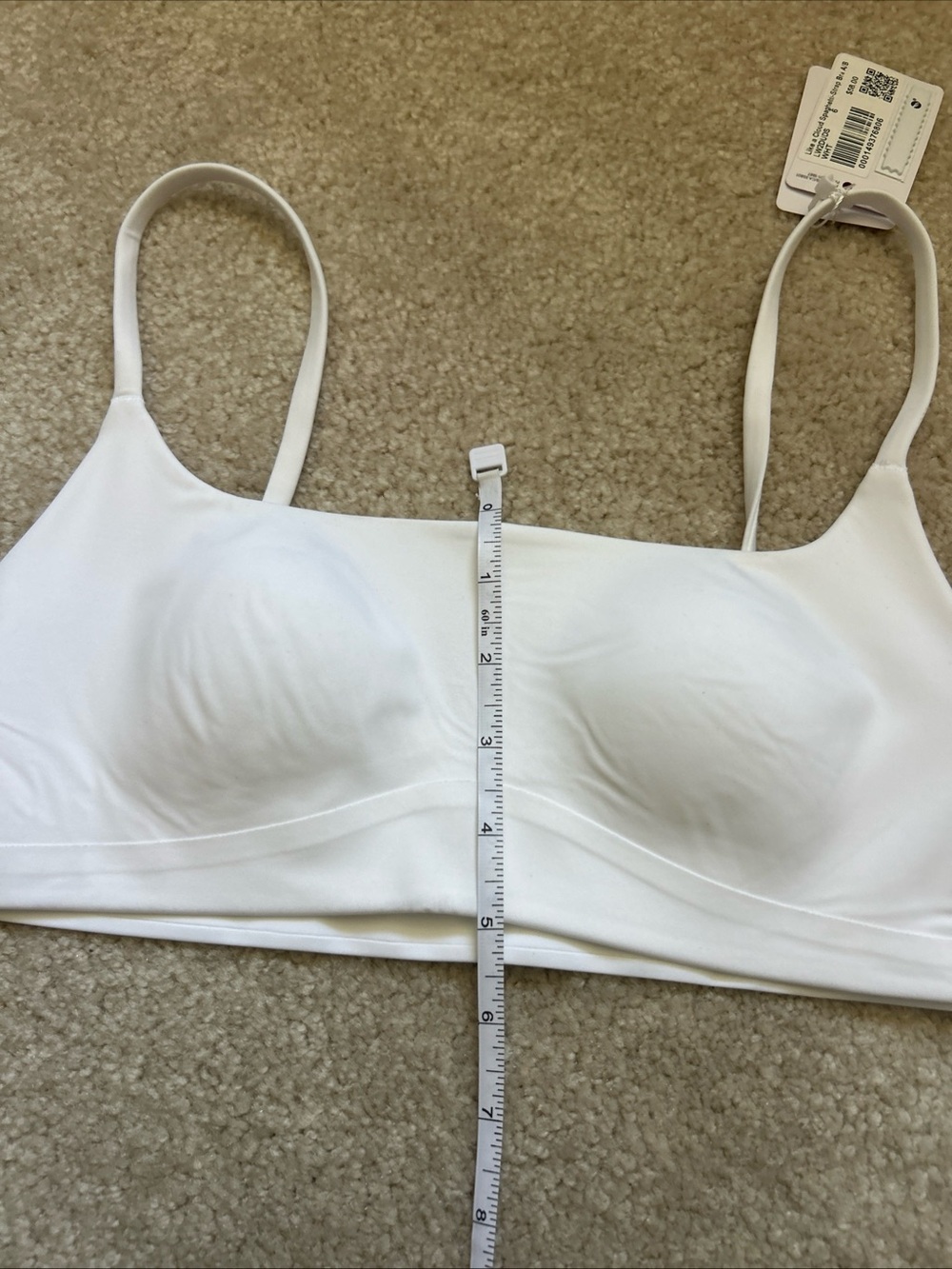 1-1 NWT Size 6 lululemon Like a Cloud Spaghetti Strap Bra A/B Cup,Wht - Picture 10 of 10